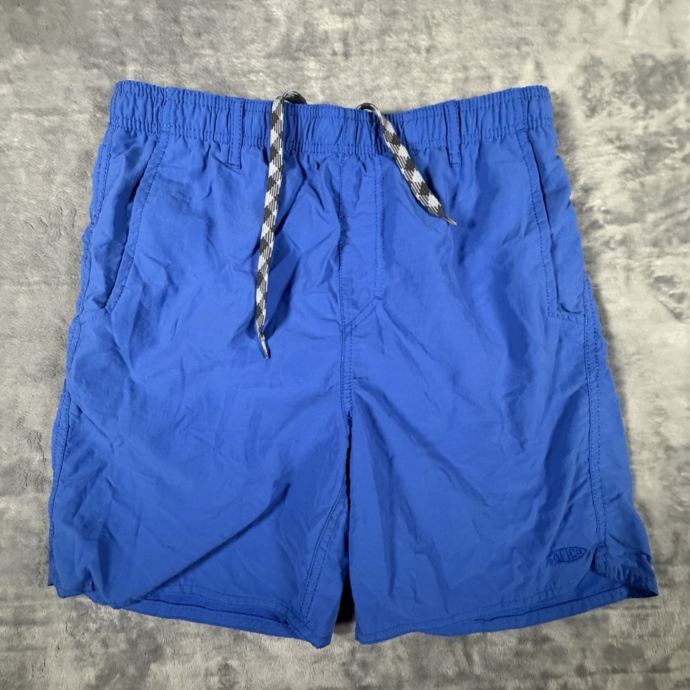 Aftco Shorts Mens XL Blue 6" Inseam Lined Drawstring Fishing Outdoor Nylon Logo